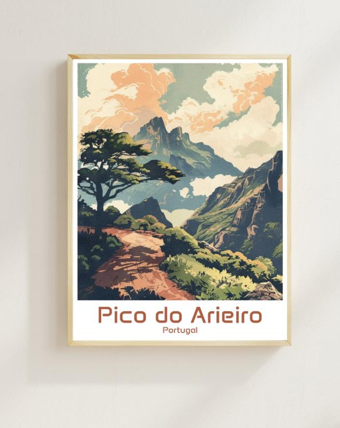 Pico Do Arieiro Portugal Mountain Trail Peak Landscape Poster