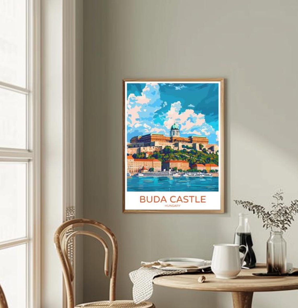 Buda Castle Travel Poster Captivating Wall Art Of Hungarys Historic Fortress Stunning Views Of The Danube Hungary Travel Print - Image 2