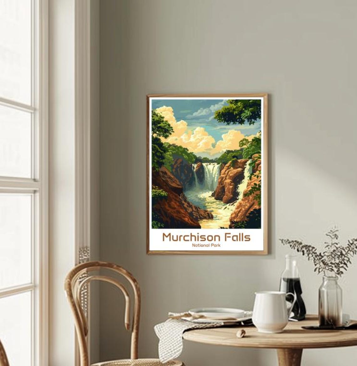 Murchison Falls National Park Waterfall Canyon Vintage Travel Poster - Image 2