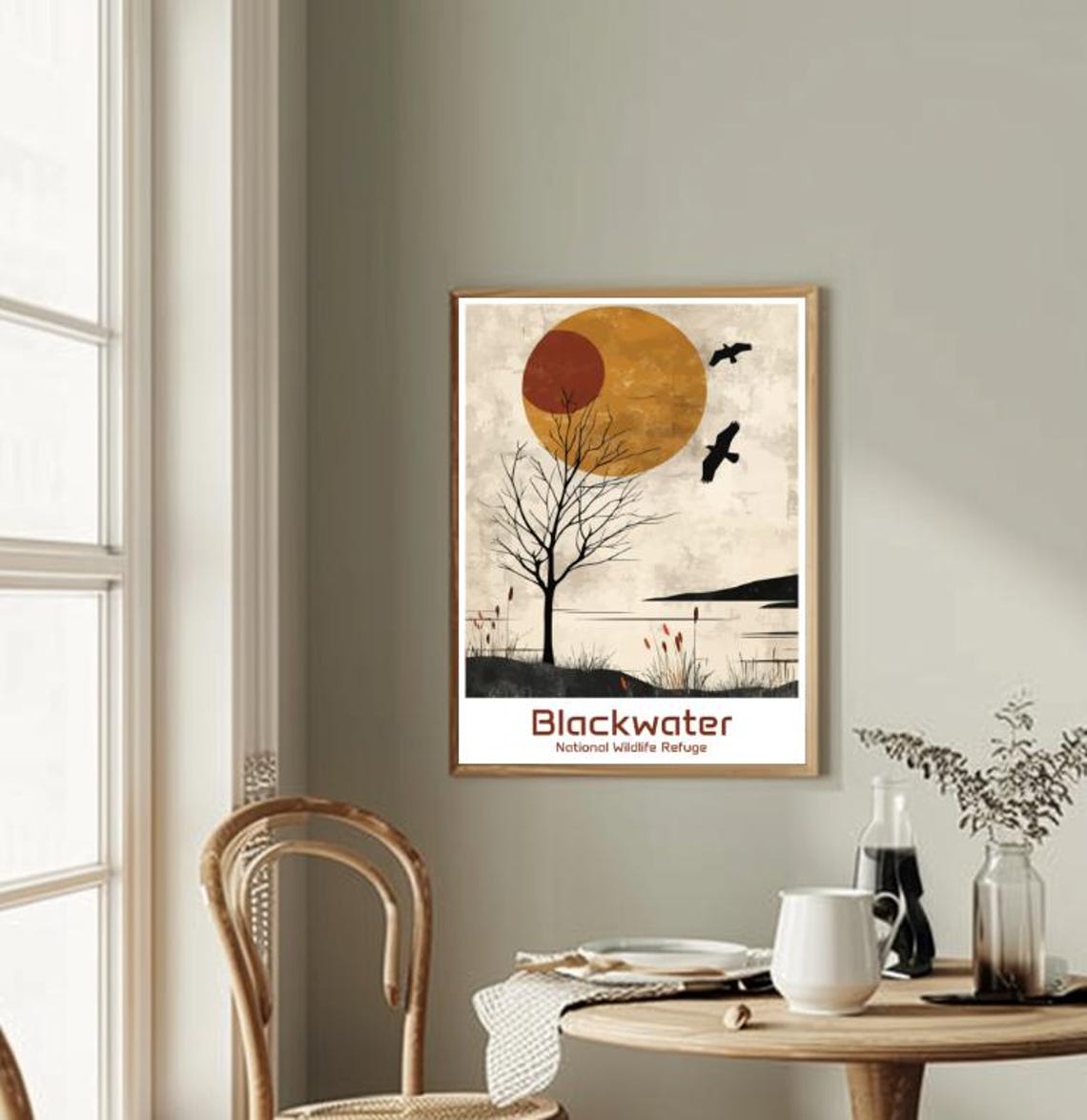 Blackwater National Wildlife Refuge Marsh Sunset Minimalist Art Poster - Image 2