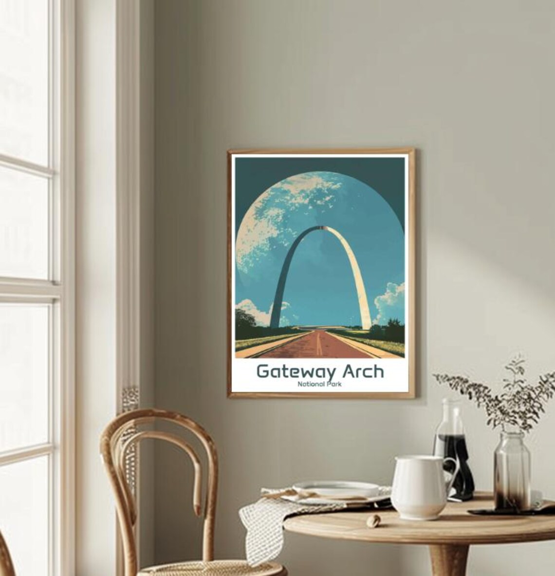 Gateway Arch National Park Poster Giant Moonlight Over St Louis Arch Scene - Image 2