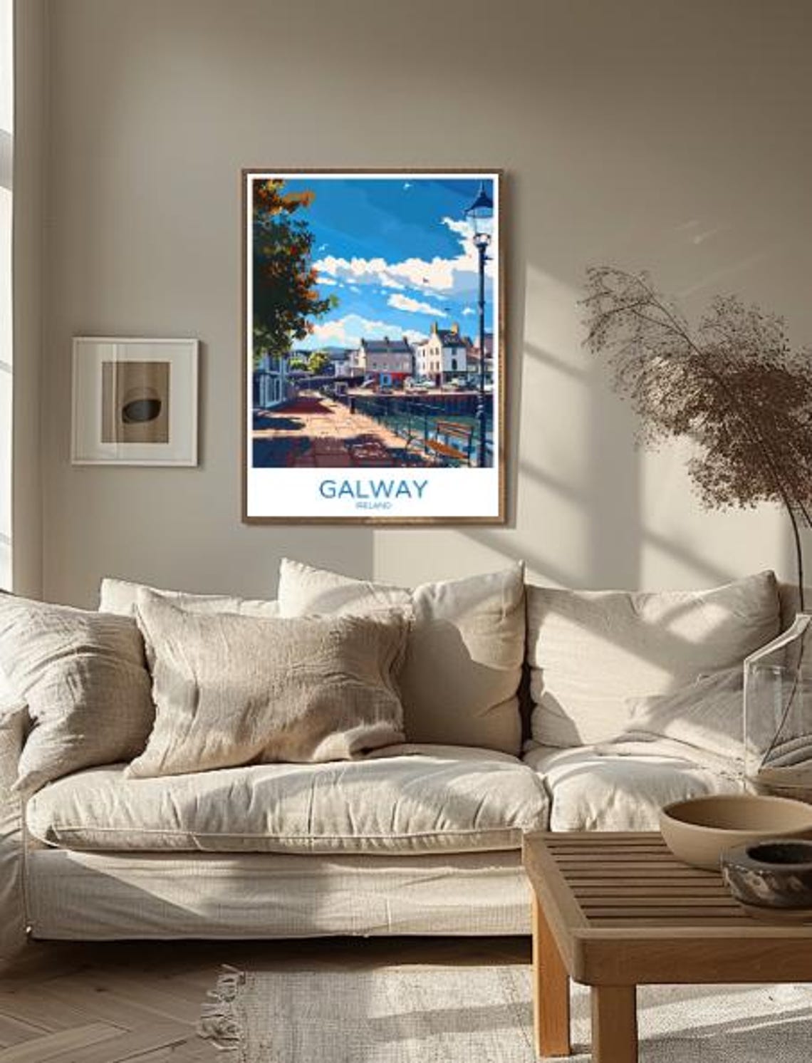 Galway Ireland Colorful Harbor Quayside City Travel Art Poster - Image 2