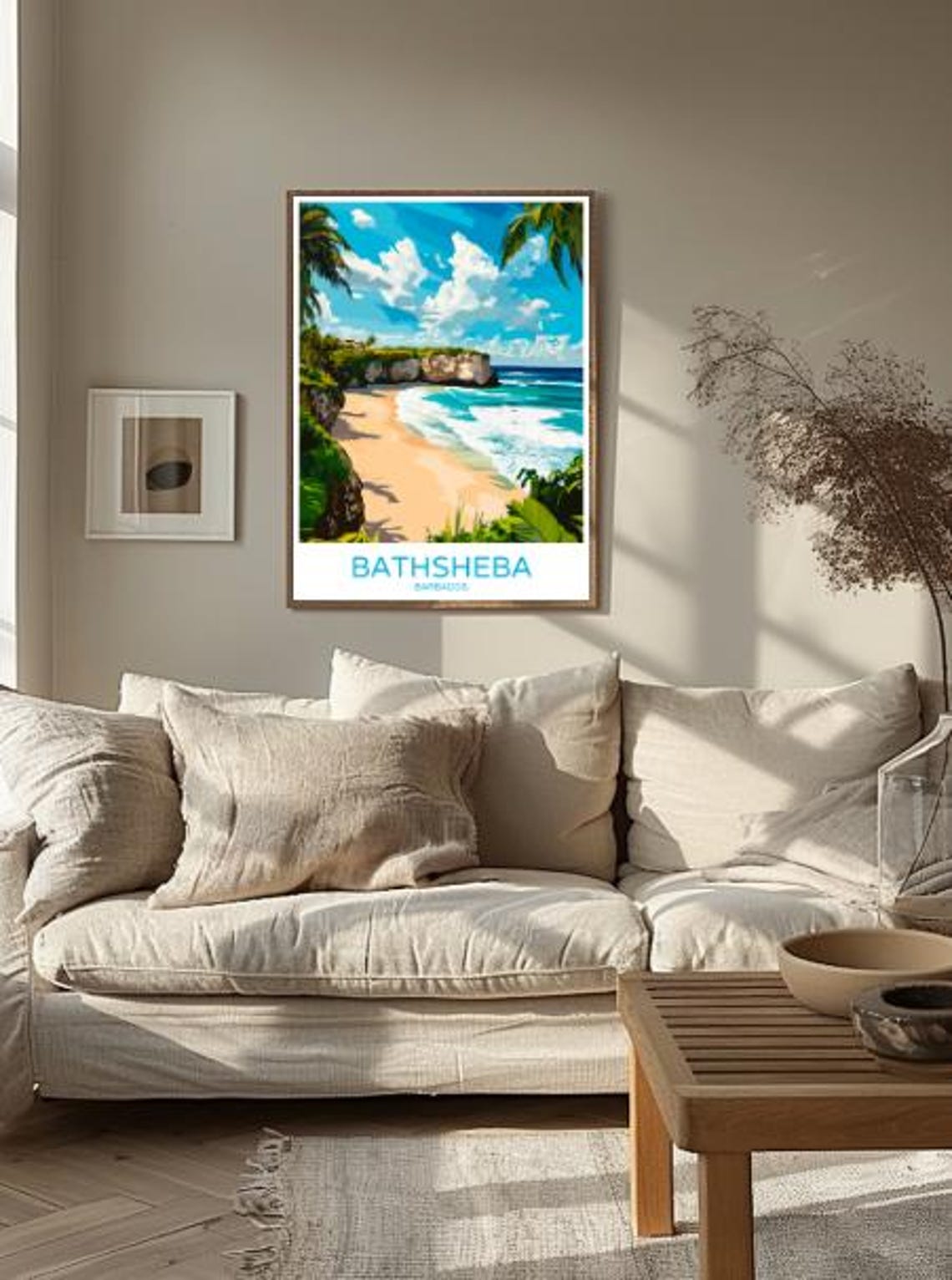 Bathsheba Barbados Tropical Beach Cliffs Vintage Travel Poster - Image 2