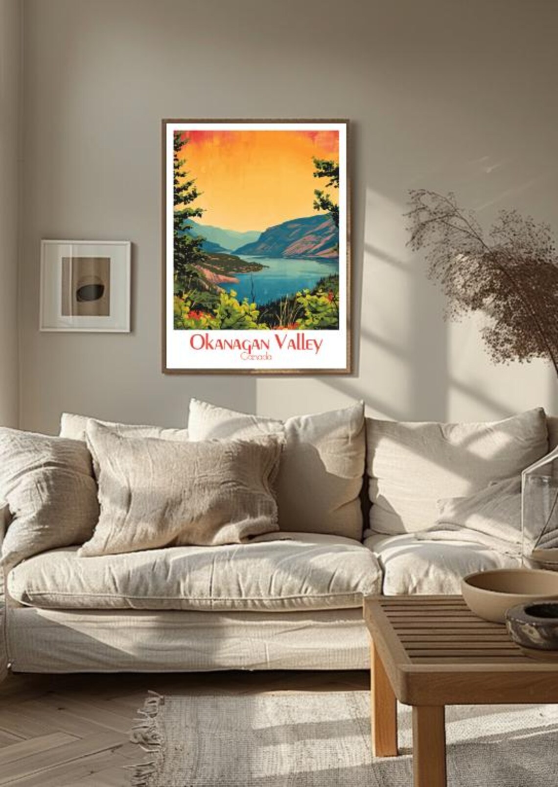 Okanagan Valley Lake View at Golden Hour in British Columbia Poster - Image 3