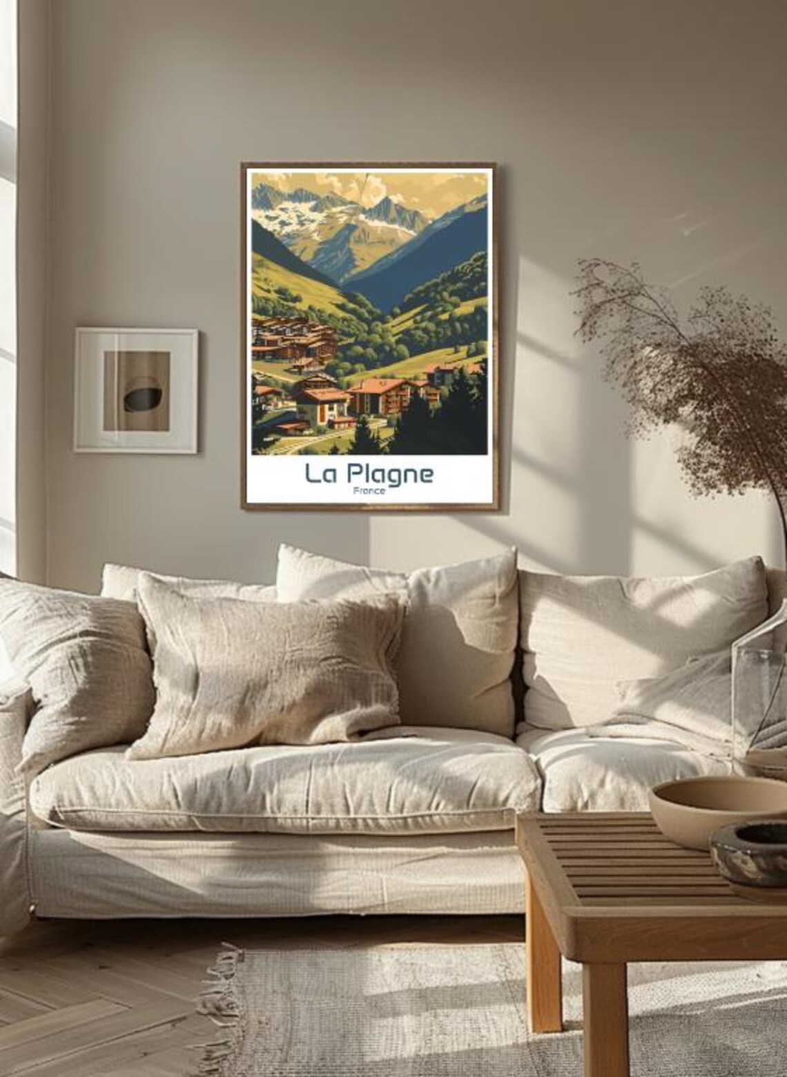 La Plagne France French Alps Village Mountains Travel Poster - Image 3