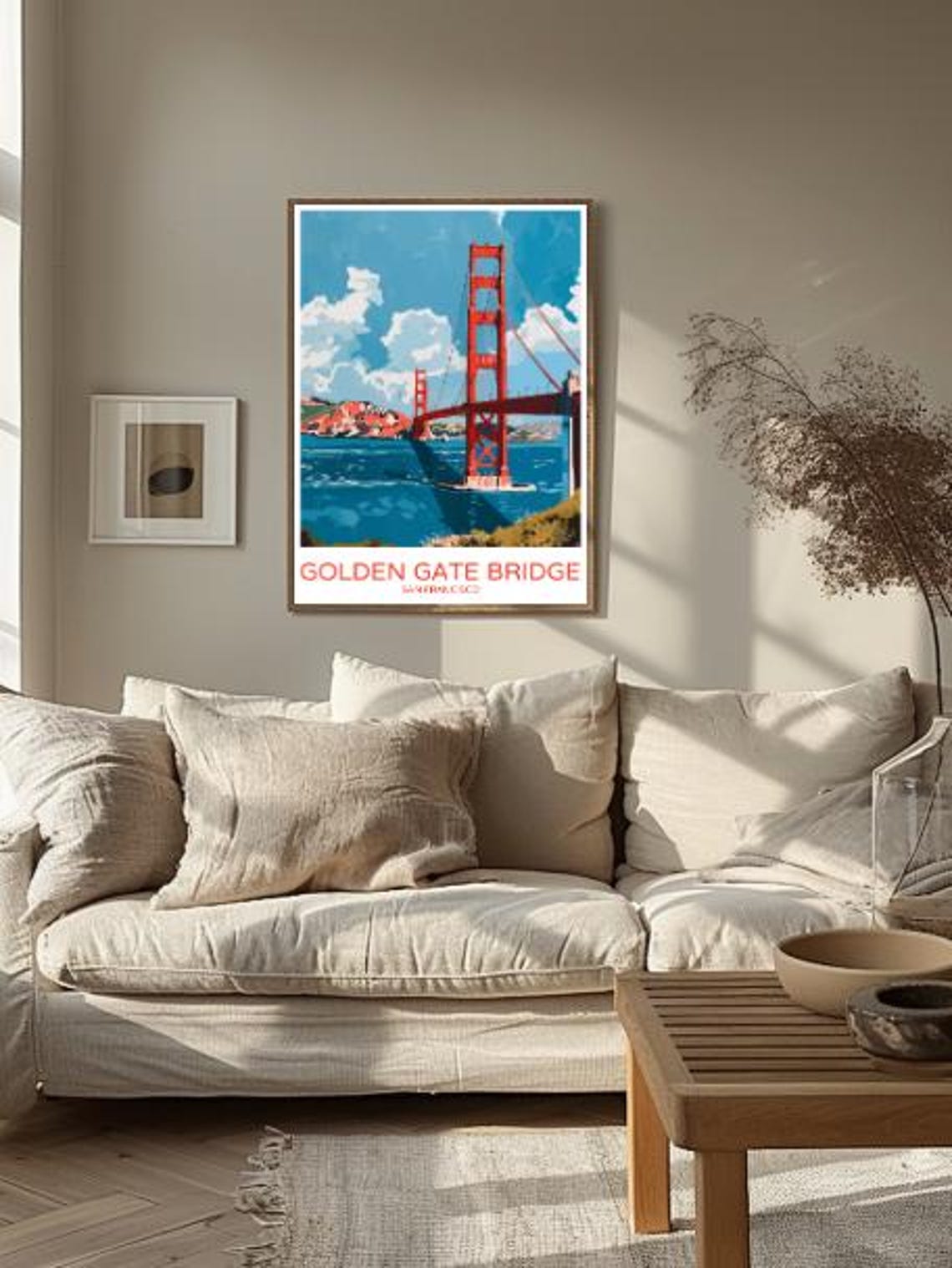 Golden Gate Bridge San Francisco Red Towers Blue Bay Travel Poster - Image 2