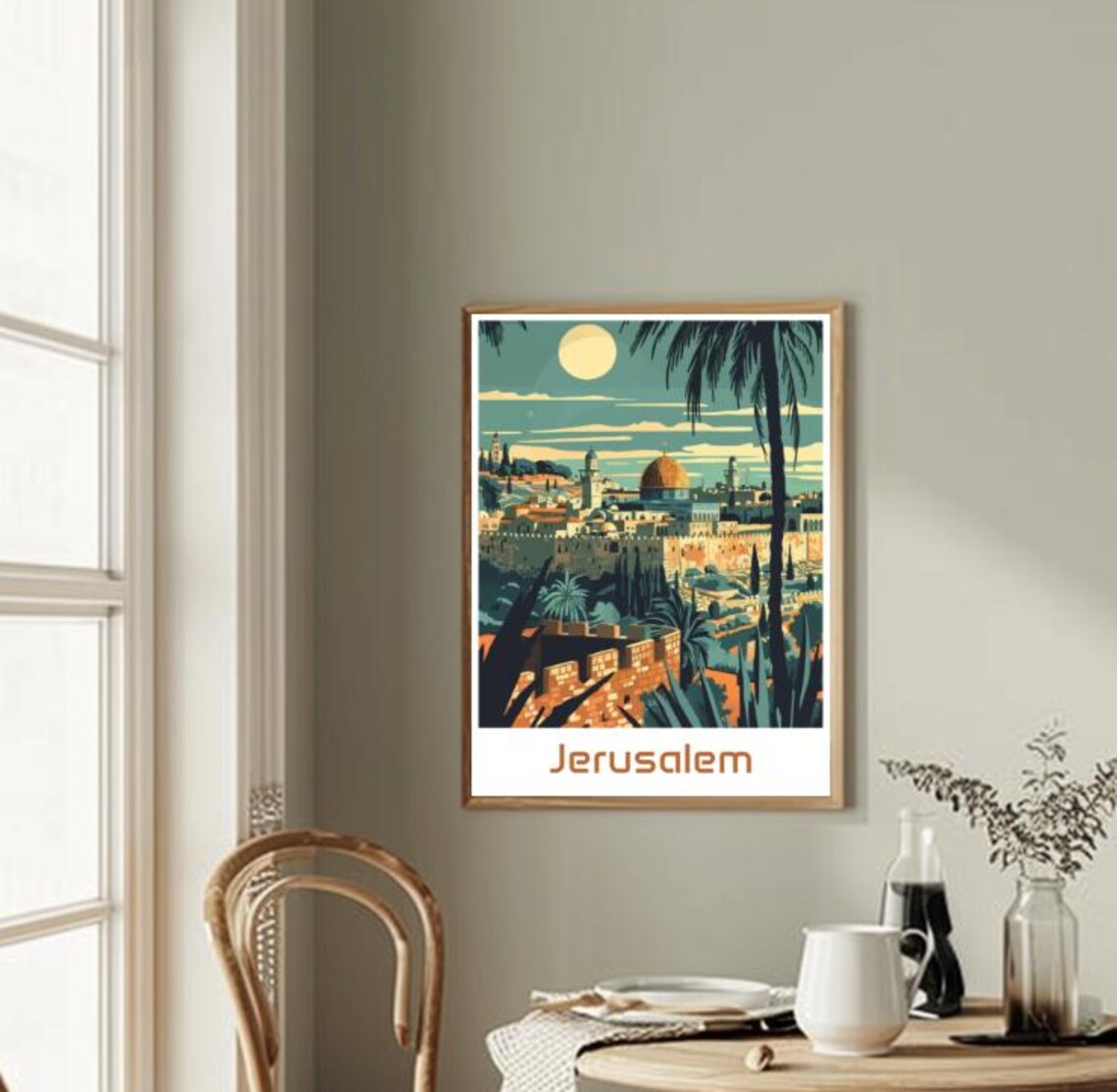 Jerusalem Holy Land Old City Golden Dome Cityscape Travel Poster - Image 2