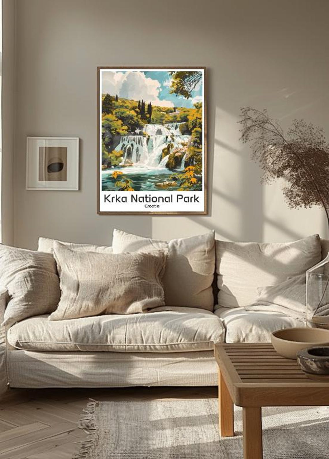 Krka National Park Croatia Waterfalls Forest Illustrated Poster - Image 3