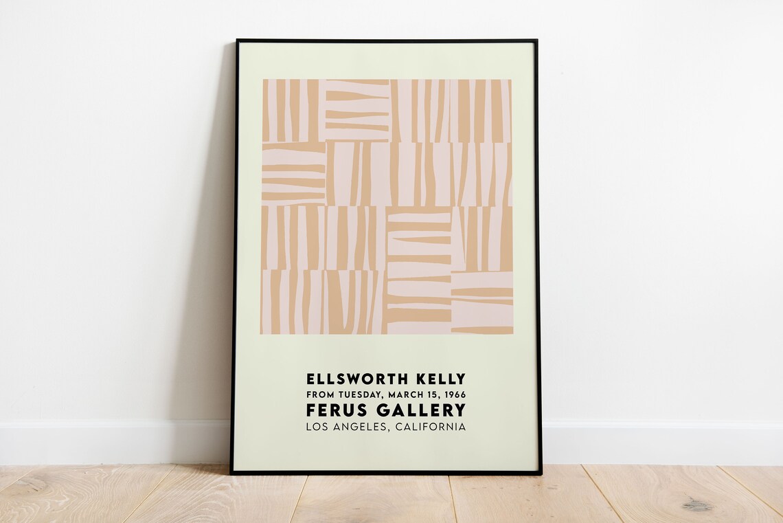 Ellsworth Kelly Ferus Gallery 1966 Poster Beige Stripe Abstract Art - Image 4