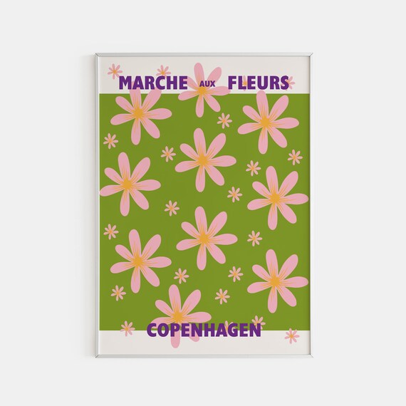 Flower Market Print French Flower Poster Flower Wall Decor Botanical Poster Matisse Cut Outs Florist Gift