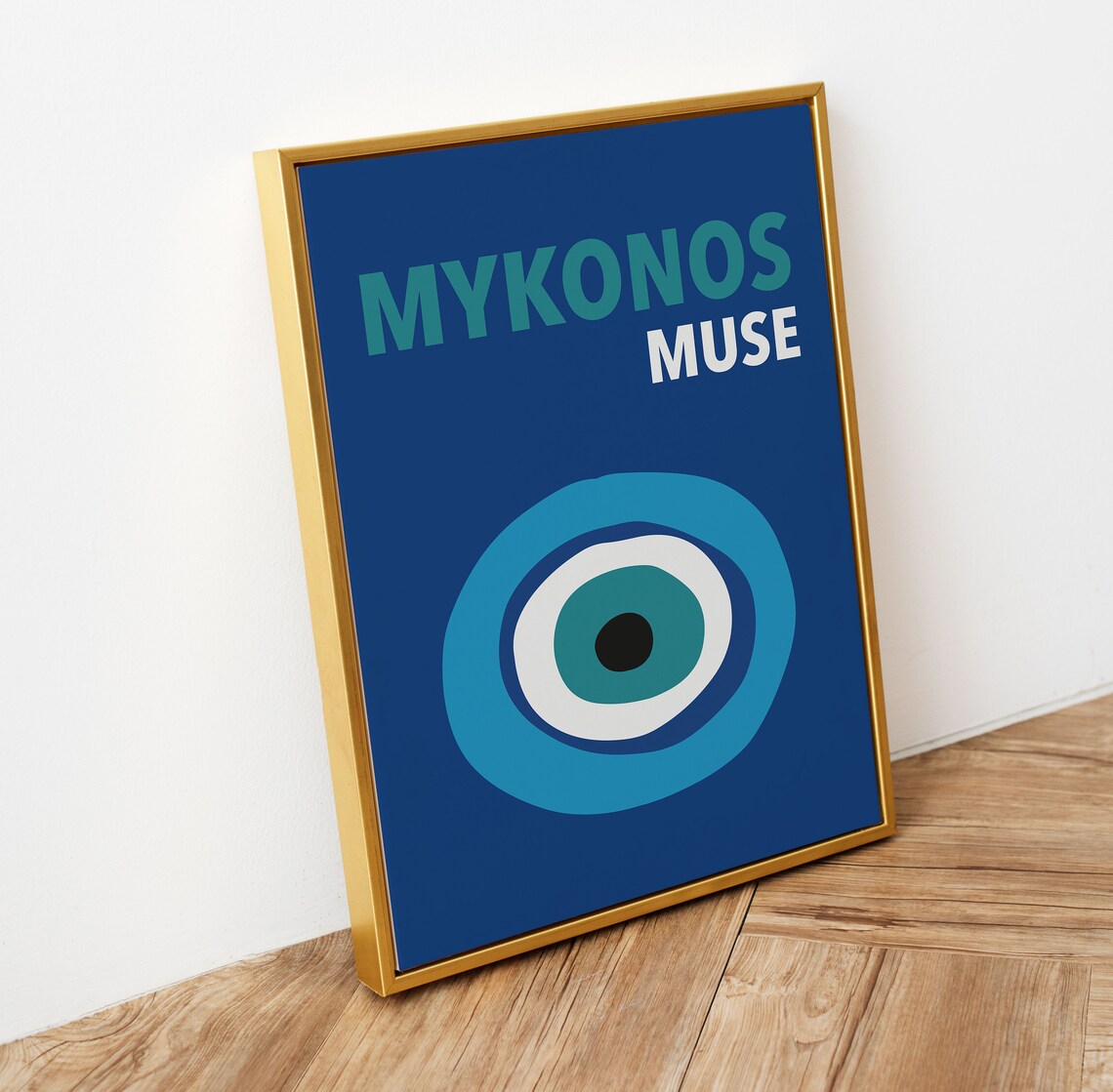 Mykonos Muse Travel Poster, Greece Beach Decor - Image 3