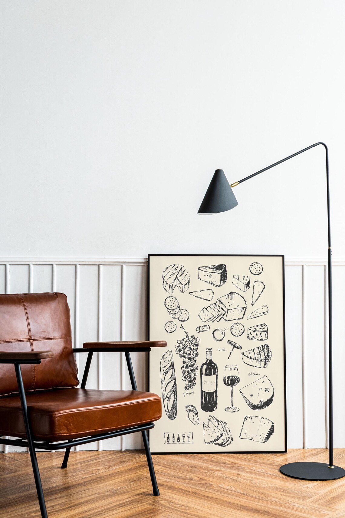 Wine And Cheese Kitchen Art Print, French Kitchen Decor - Image 4
