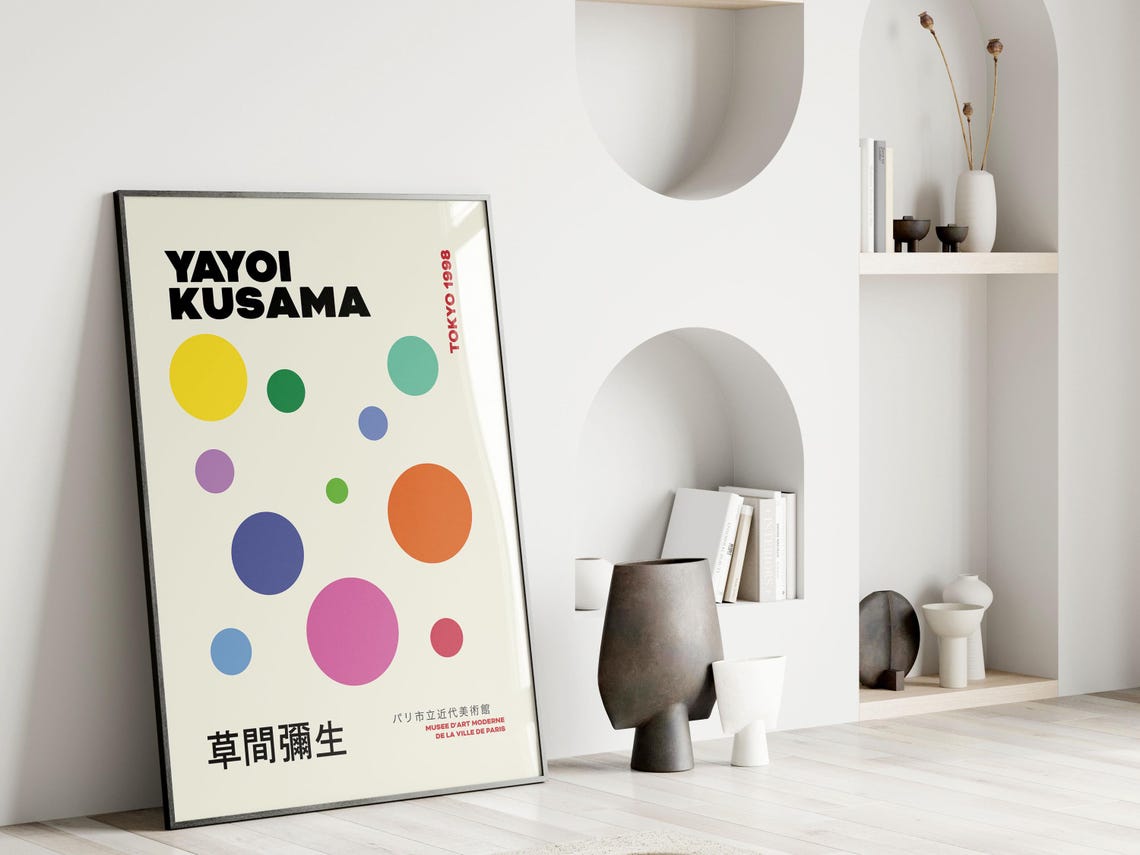 Yayoi Kusama Tokyo 1998 Multicolor Dot Pattern Exhibition Poster - Image 2