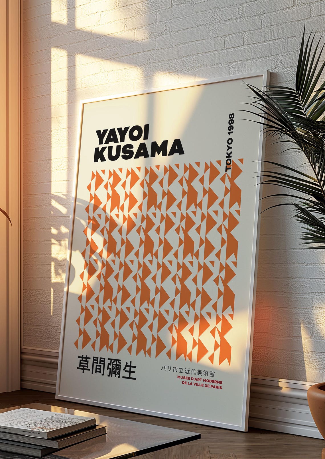 Yayoi Kusama Tokyo 1998 Orange Triangle Pattern Exhibition Poster - Image 5