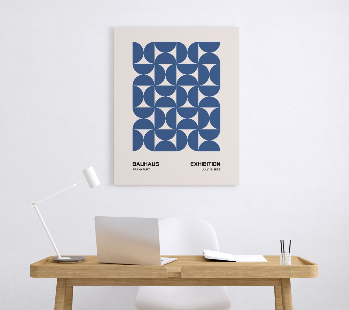 Bauhaus Frankfurt Exhibition Cobalt Blue Circle Grid 1923 Poster - Image 3