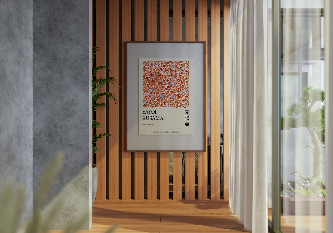 Yayoi Kusama Orange Polka Dot 1987 Paris Exhibition Art Poster - Image 4