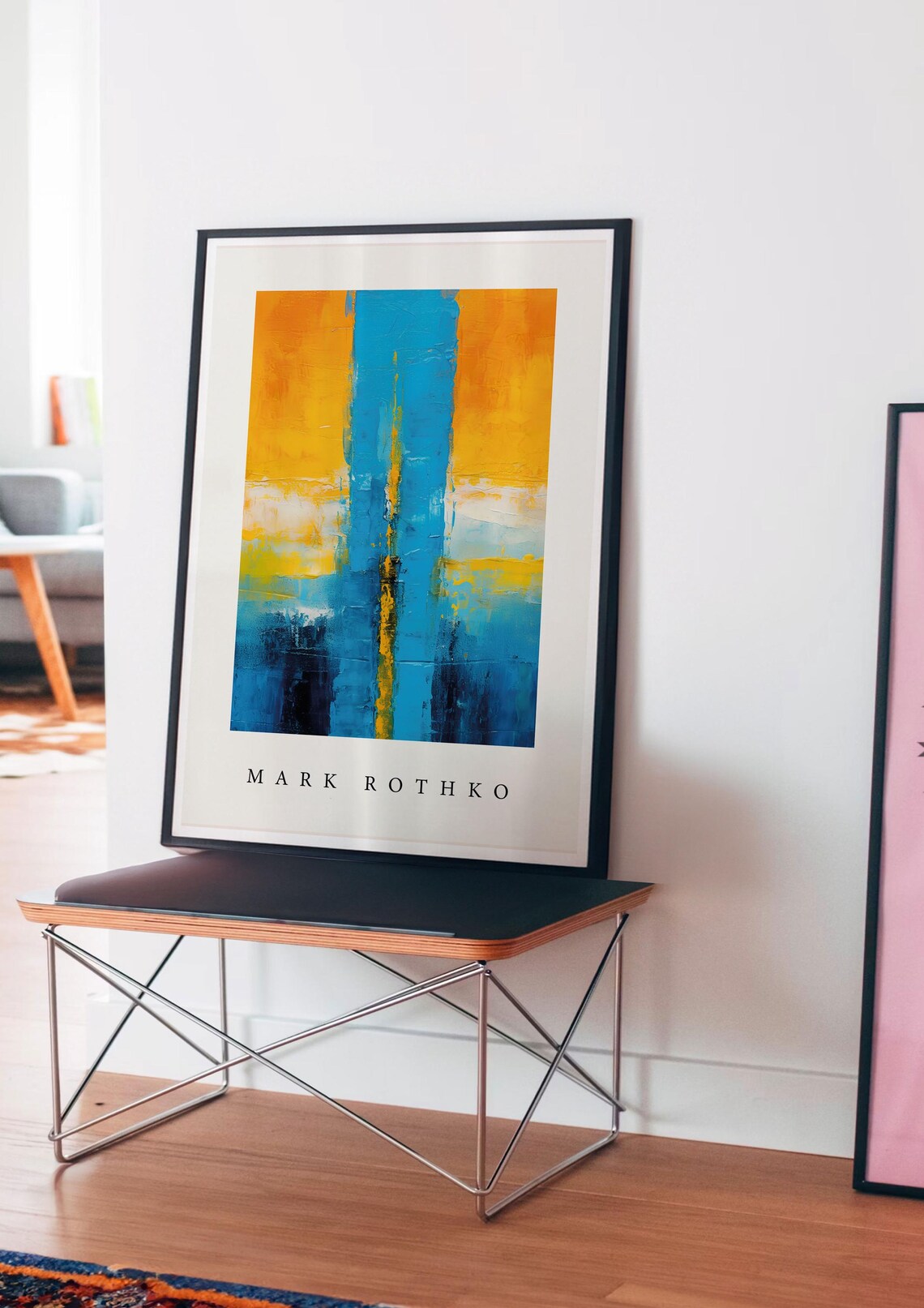 Mark Rothko Abstract Sky Blue Poster, Contemporary Print - Image 5