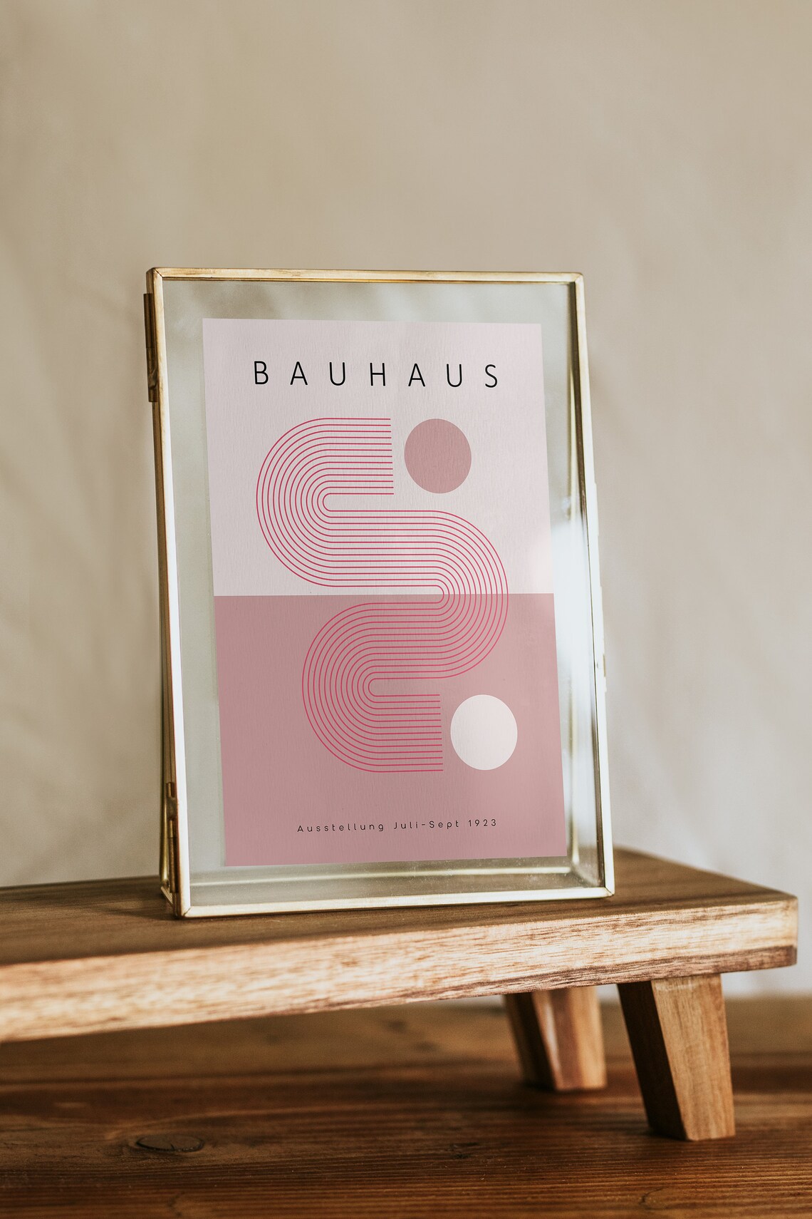 Bauhaus 1923 Exhibition Geometric Abstract Blush Pink Modern Art Poster - Image 3