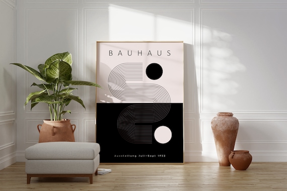 Bauhaus 1923 Exhibition Geometric Abstract Black White Minimalist Poster