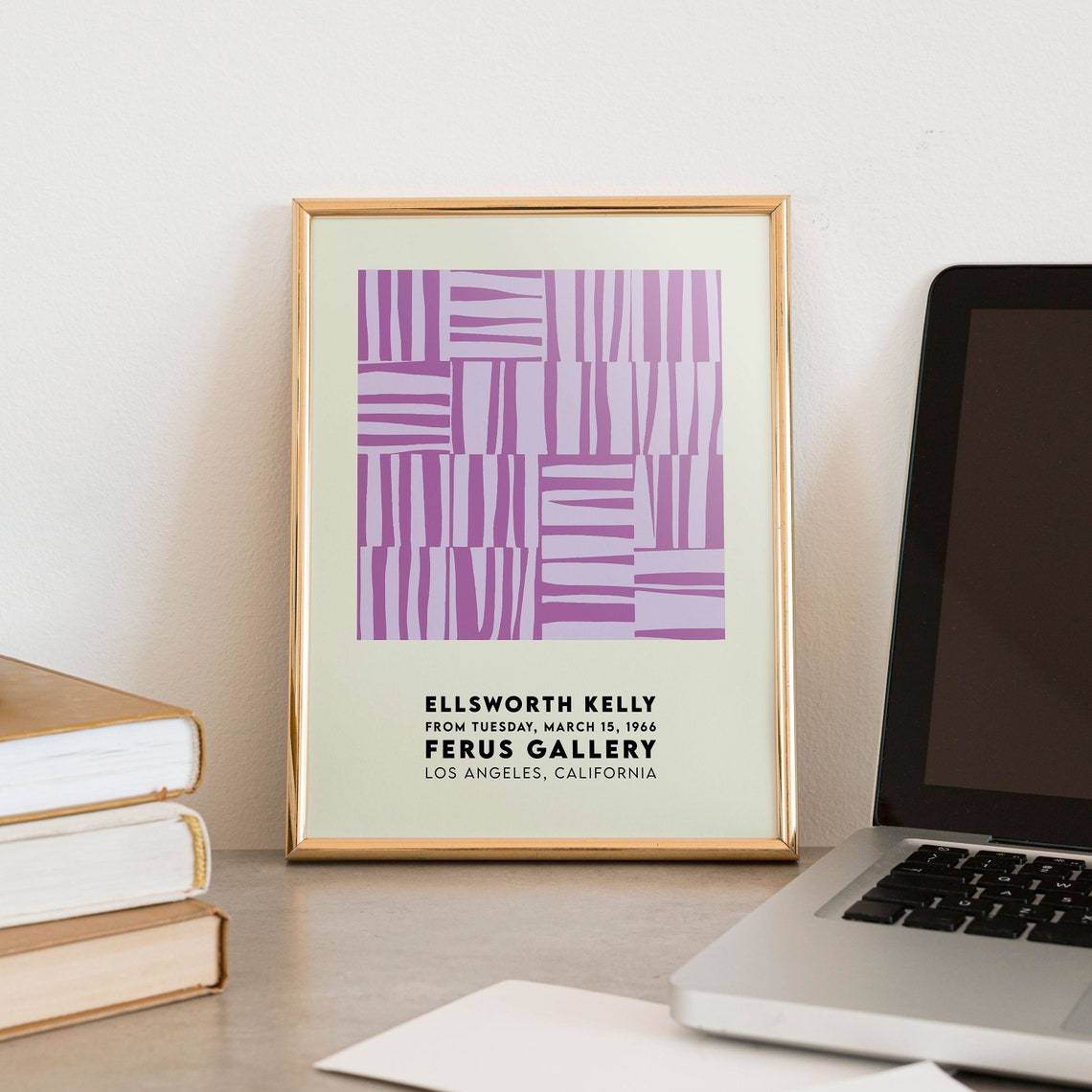 Ellsworth Kelly Ferus Gallery 1966 Purple Stripe Exhibition Poster - Image 2