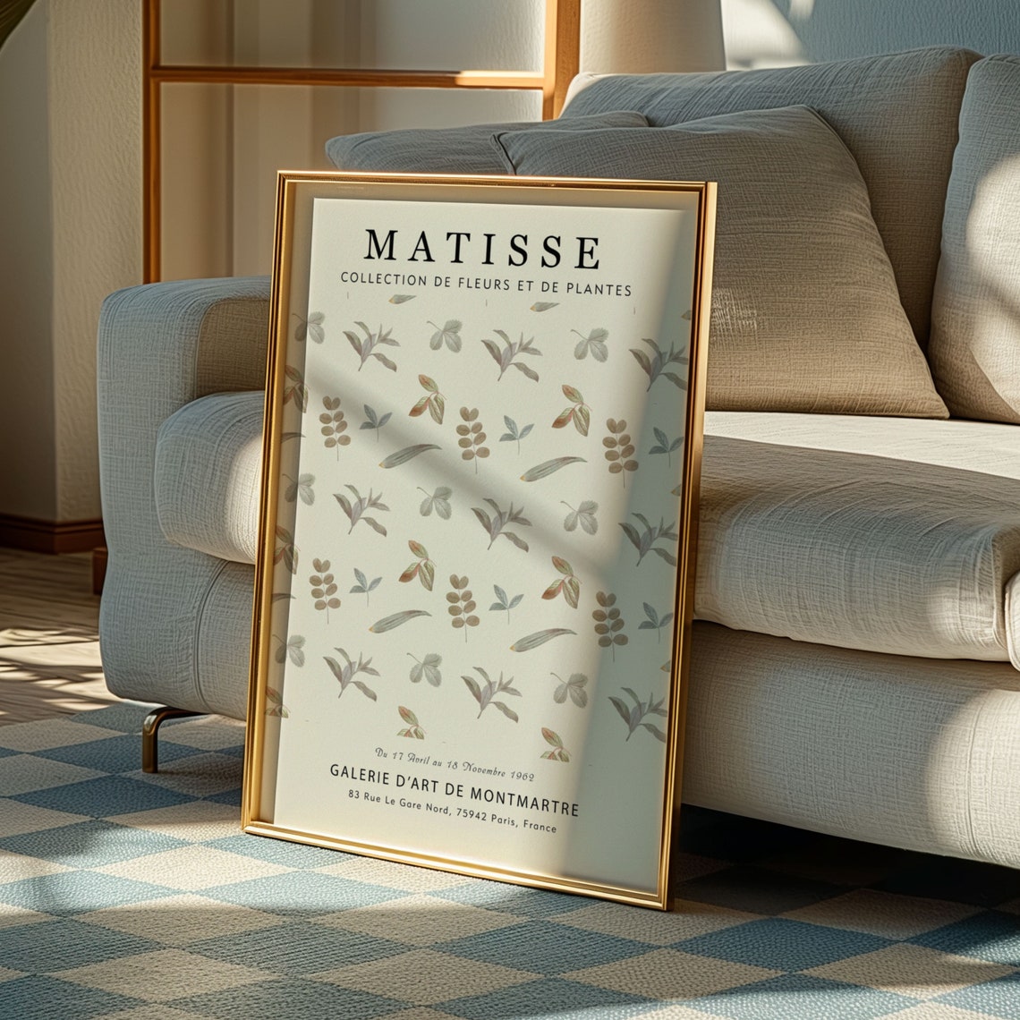Matisse Neutral Leaf Sprig Botanical Pattern Gallery Art Print - Image 5