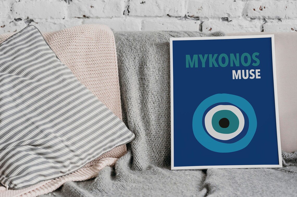 Mykonos Muse Travel Poster, Greece Beach Decor - Image 2
