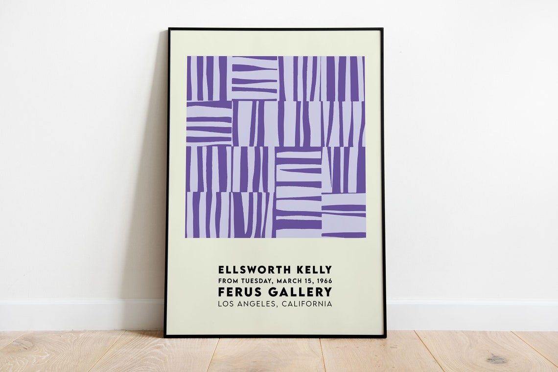 Ellsworth Kelly Purple Stripes Ferus Gallery Art Exhibition Poster - Image 3
