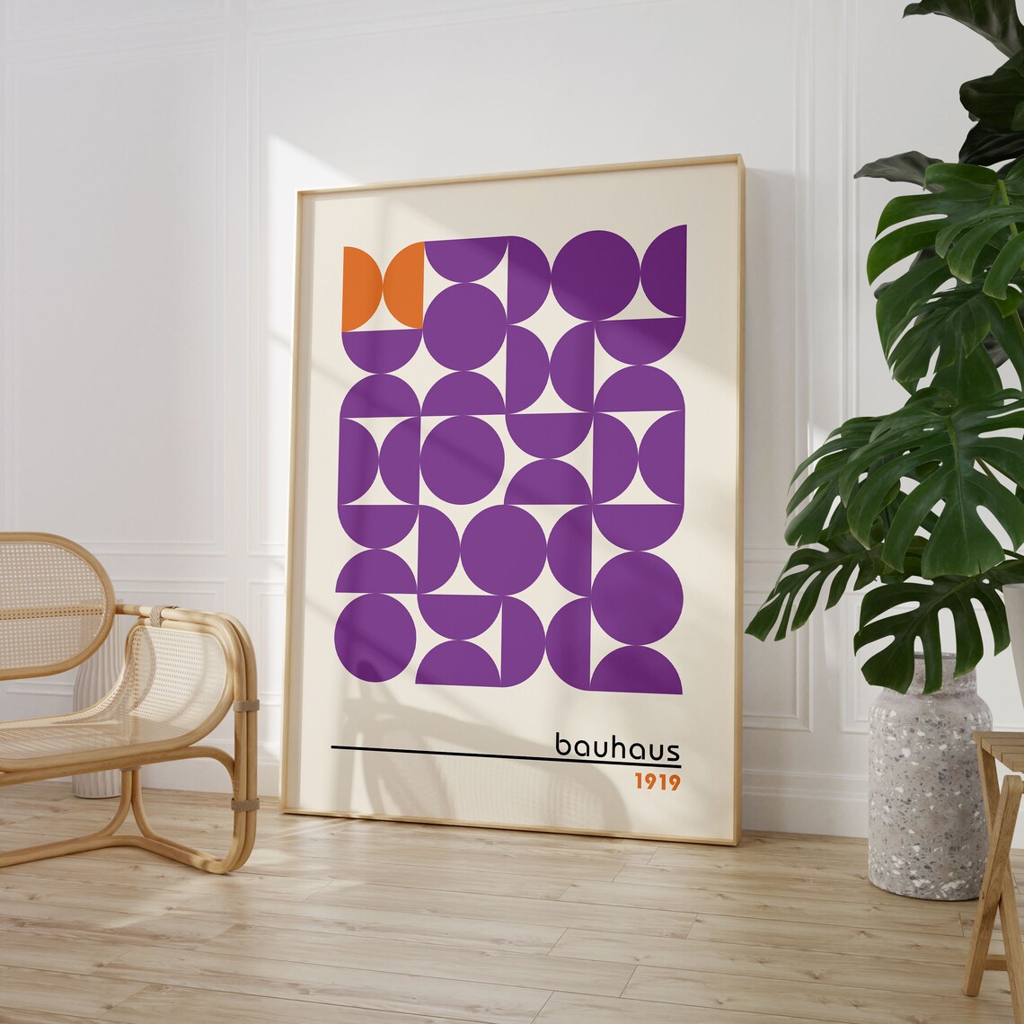 Bauhaus Exhibition Poster, Geometric Mid-Century Decor