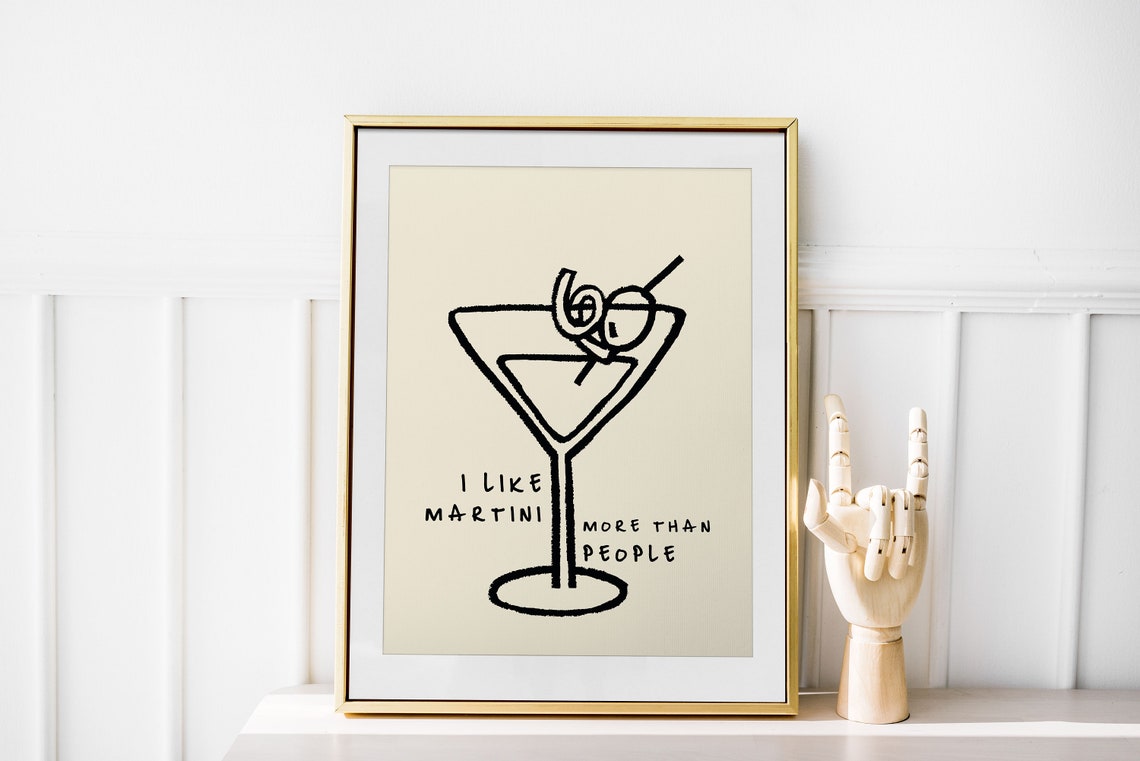 Humorous Saying Martini Print Drinks Poster Bar Wall Decor Kitchen Wall Art Funny Alcohol Poster Art Prints - Image 2