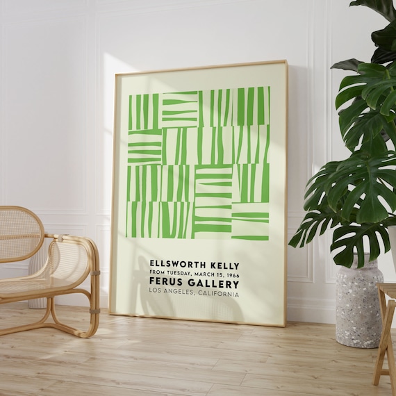 Ellsworth Kelly Exhibition Poster, Green Stripes Print