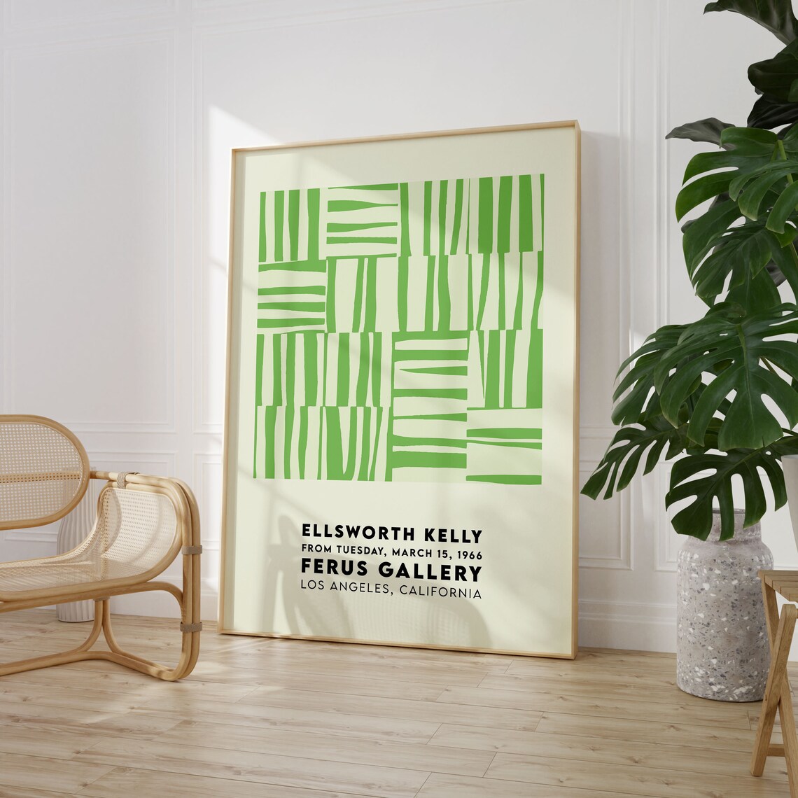 Ellsworth Kelly Exhibition Poster, Green Stripes Print