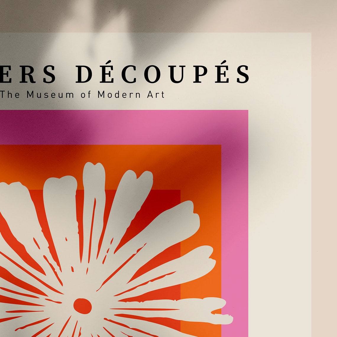 Matisse Papiers Decoupes Poster Pink Orange White Flower Cutout Art - Image 4