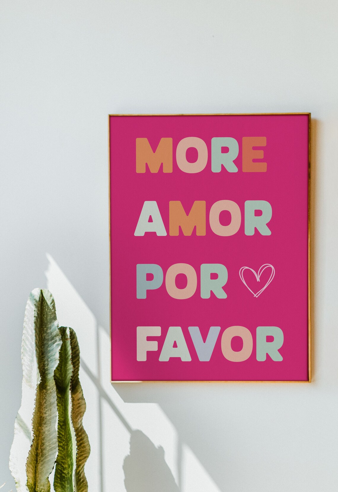 More Amor Por Favor Hot Pink Pastel Letter Maximalist Quote Poster - Image 2