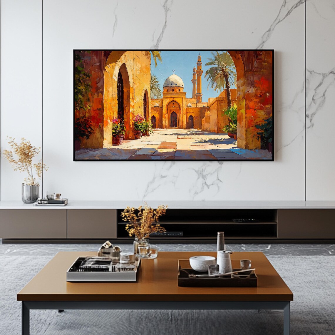 Moroccan Courtyard Art, Middle Eastern Wall Decor - Image 2