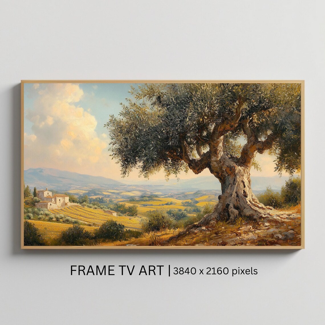 Mediterranean Olive Tree Rustic Landscape Art Print
