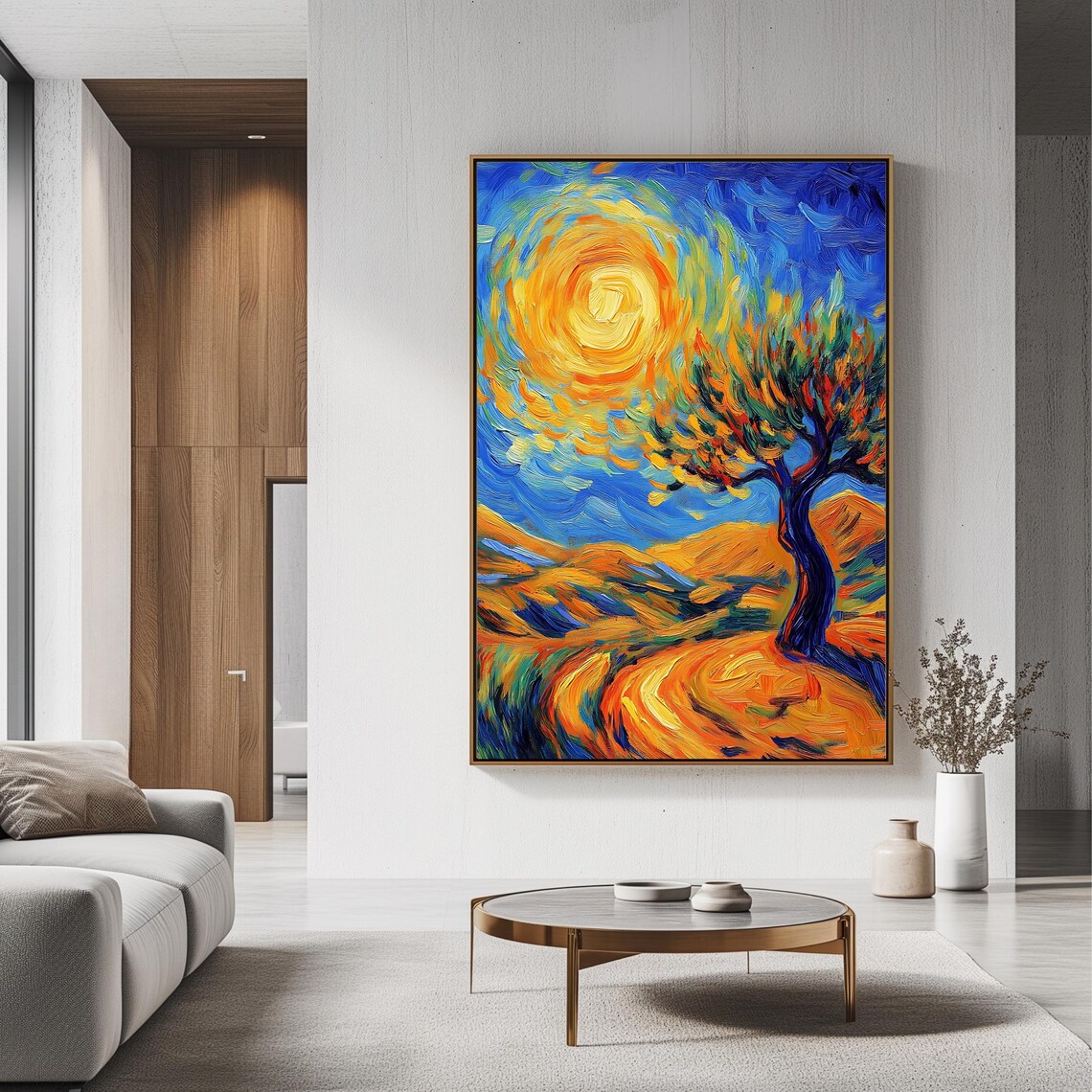 Vibrant Sun Tree Wall Art Print Expressive Landscape Nature Inspired Artwork - Image 3