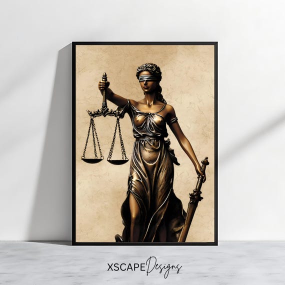 Lady Justice Wall Art for Law Office, Art Print