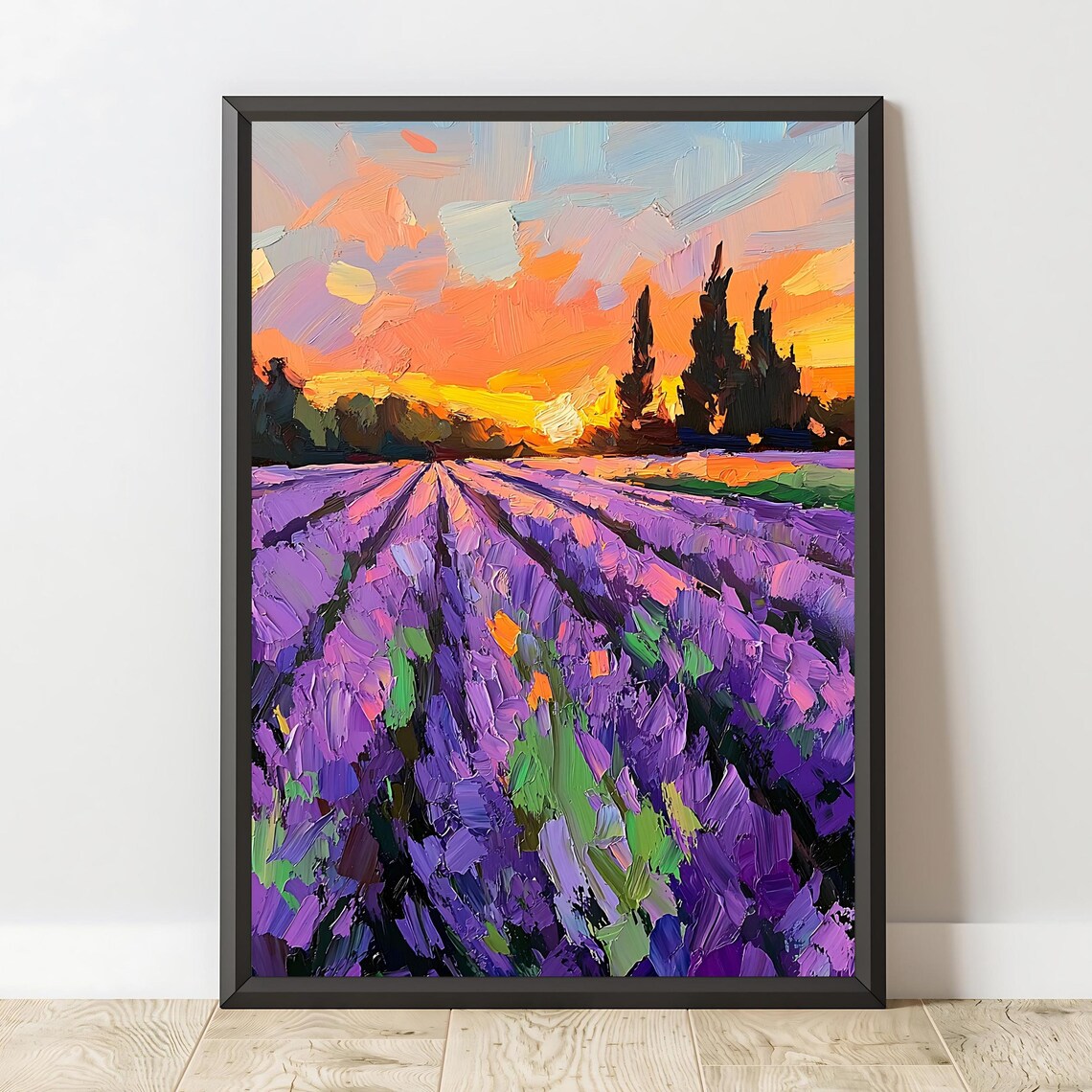 Lavender Sunset, Provence Landscape Art Print - Image 3