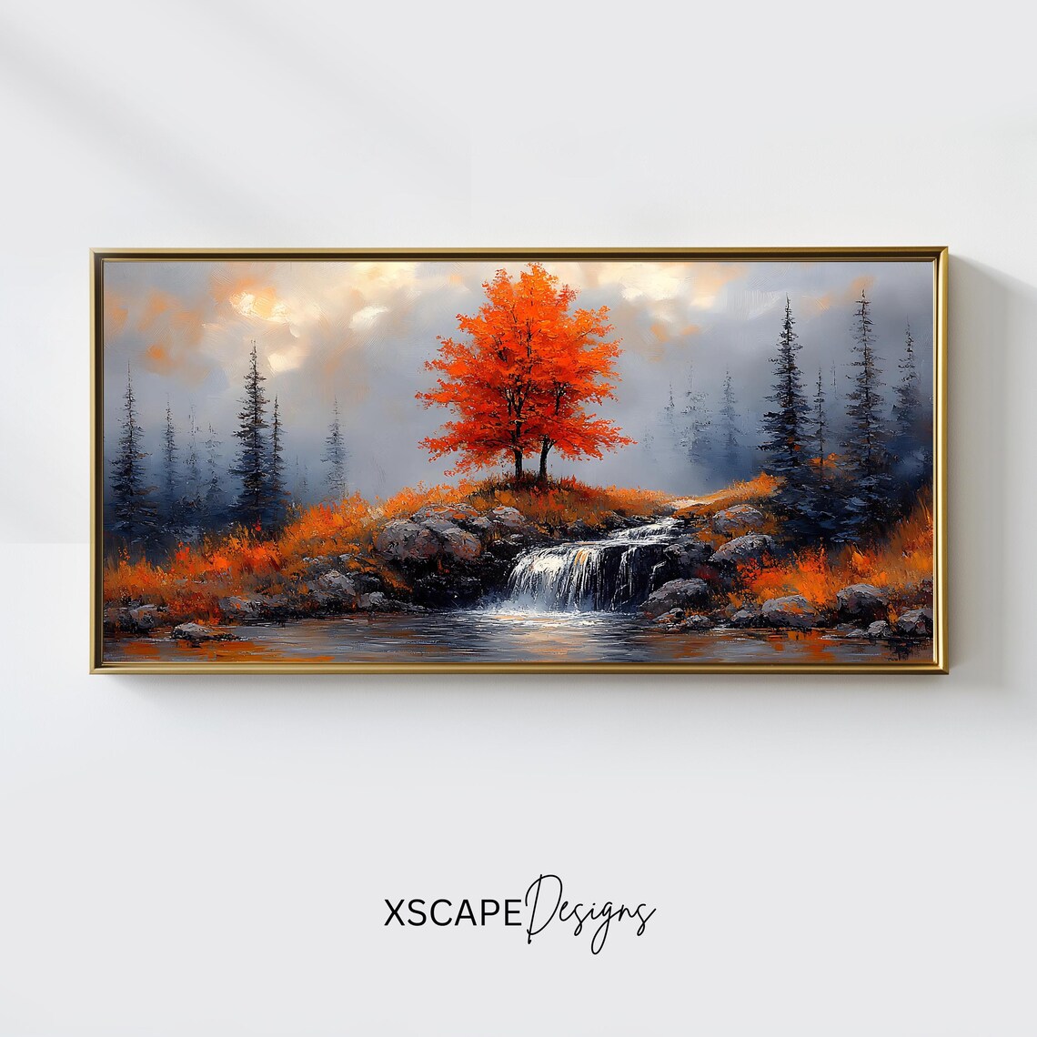 Autumn Tree Panoramic Landscape, Wall Art Print