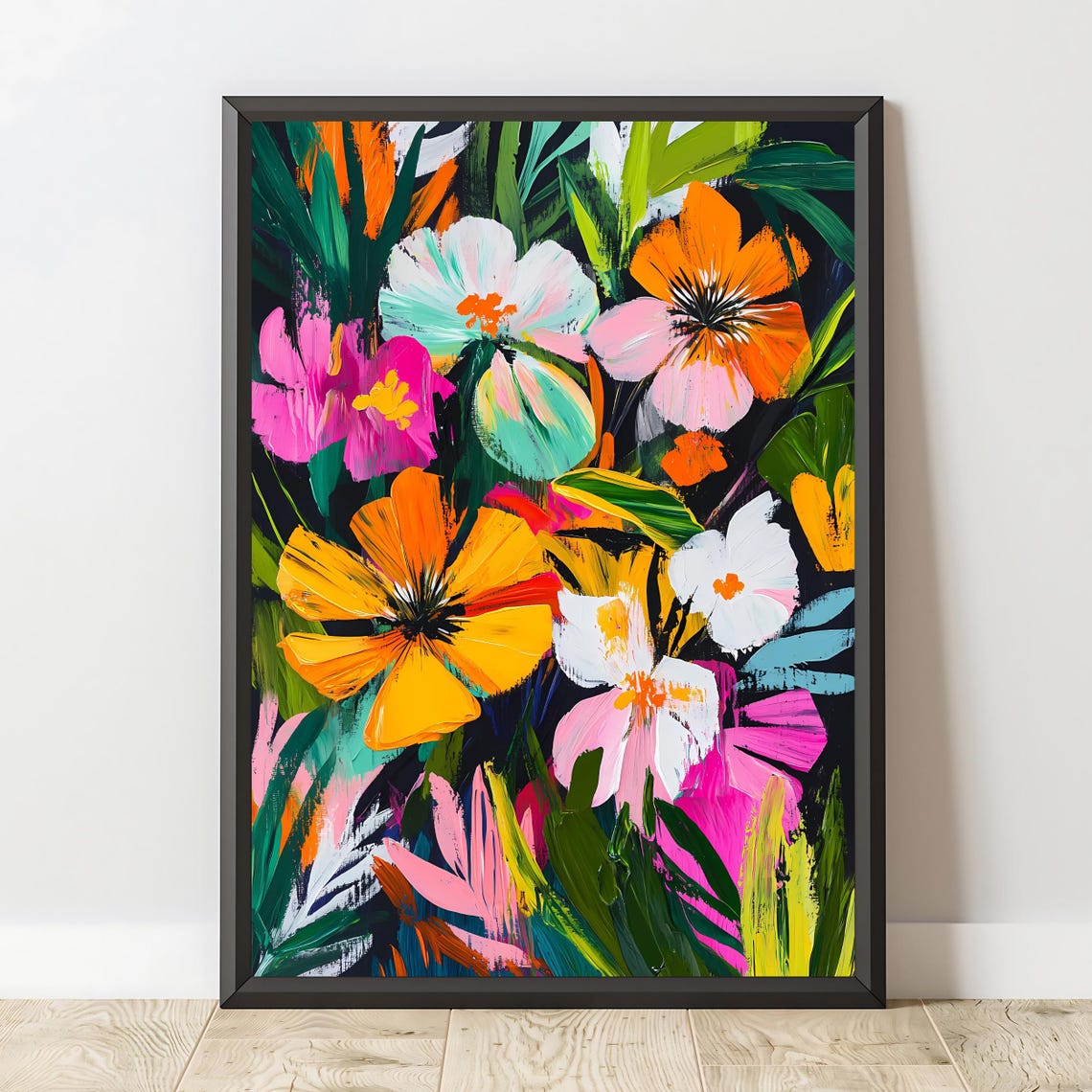 Bold Floral Wall Art Print Vibrant Botanical Colorful Flower Artwork - Image 2