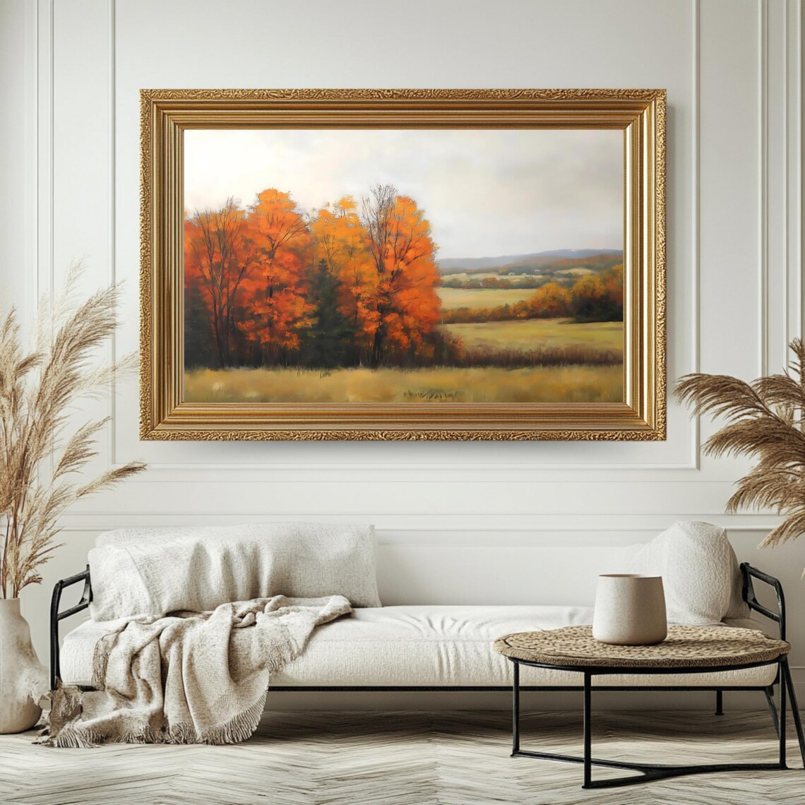 Antique Autumn Trees Vintage Fall Landscape Art Print - Image 4