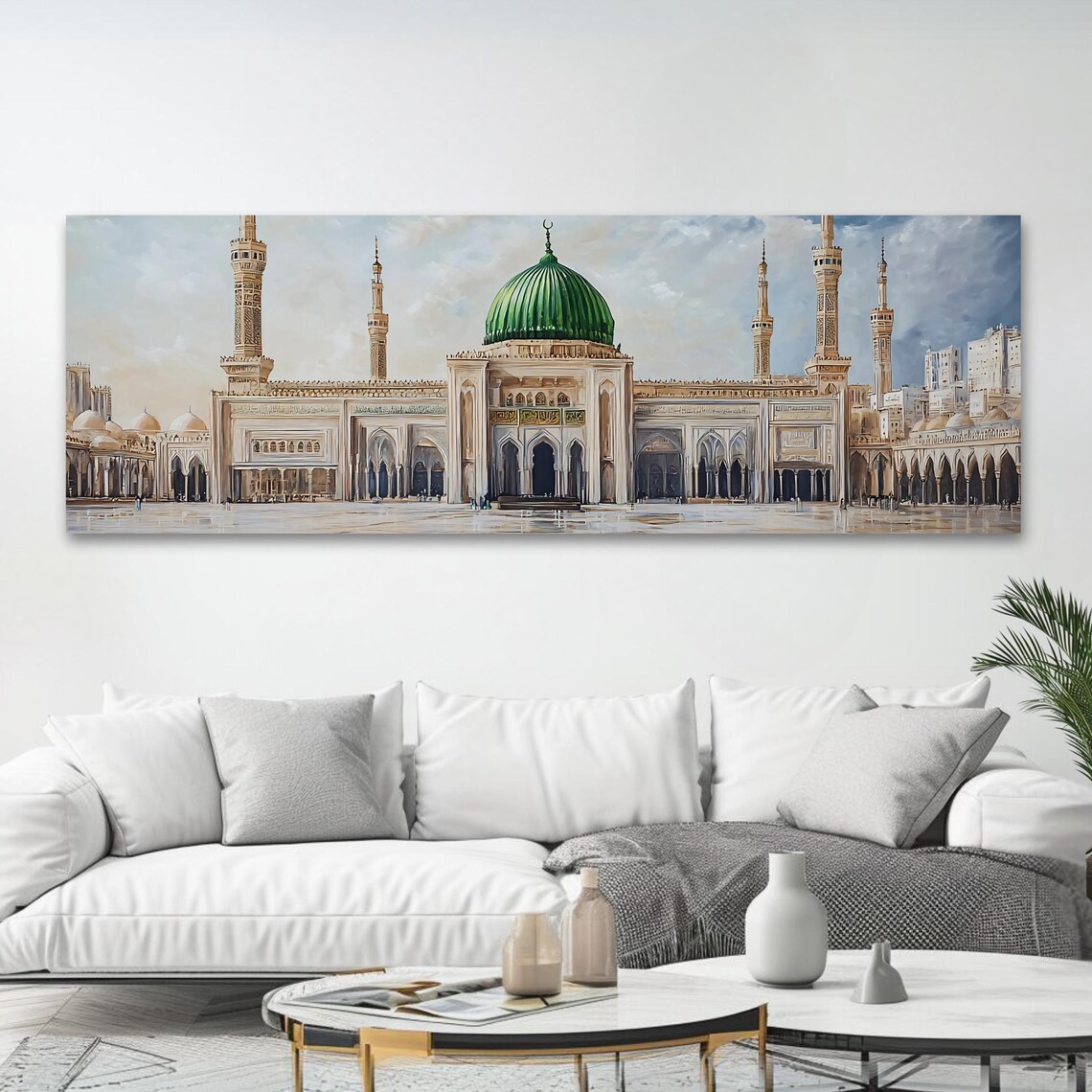 Al Masjid An Nabawi Medina Green Dome Courtyard Islamic Art Poster - Image 4