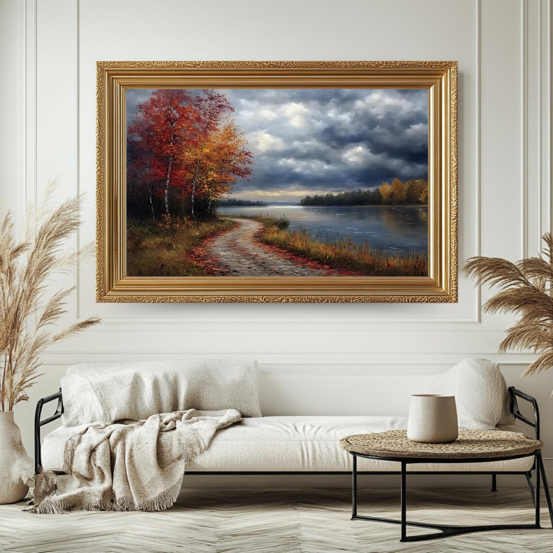 Autumn Pathway Vintage Landscape, Rustic Decor - Image 4