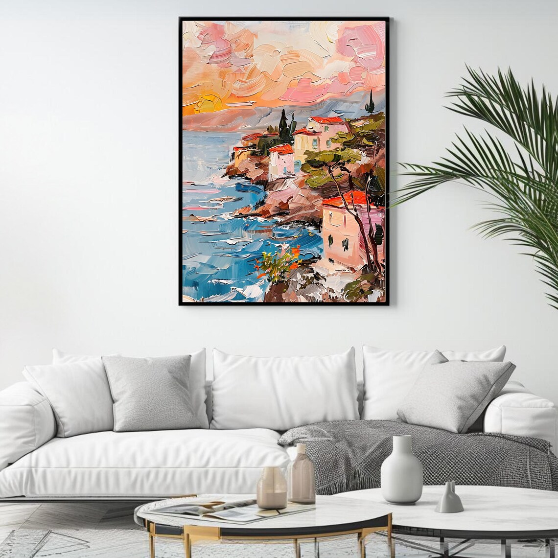 Coastal Sunset - Mediterranean Travel Decor Art Print - Image 4