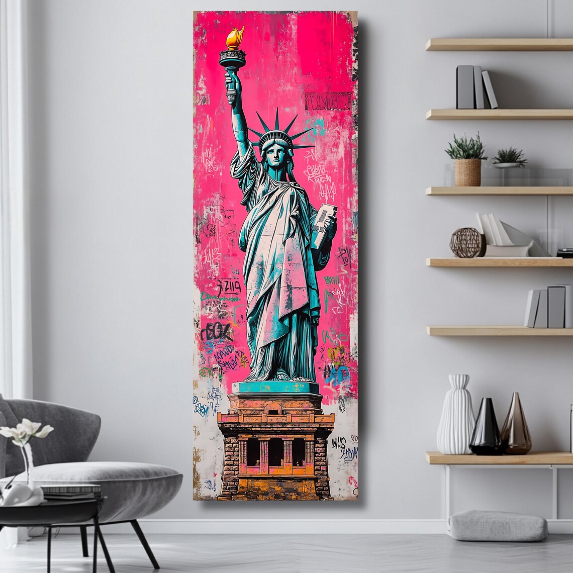 Statue Of Liberty New York Urban Graffiti Travel Poster - Image 4