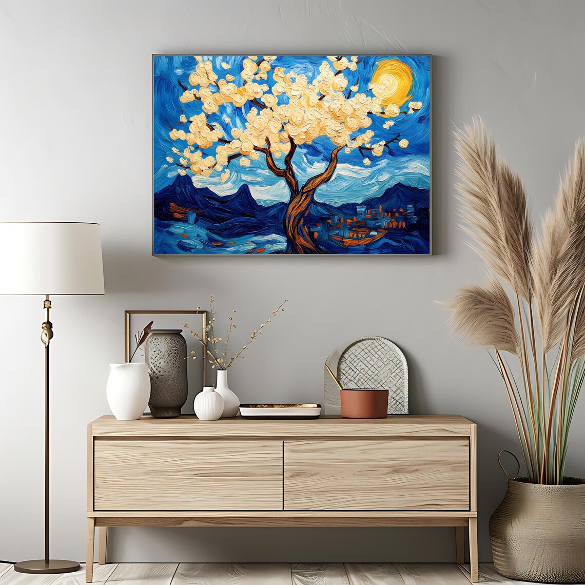 Van Gogh Inspired Starry Night Blossom Art Print - Image 3