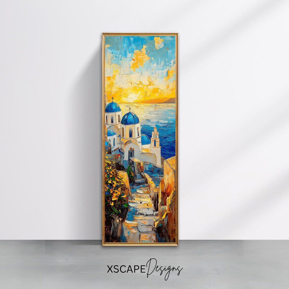 Santorini Sunset, Greek Island Travel Poster