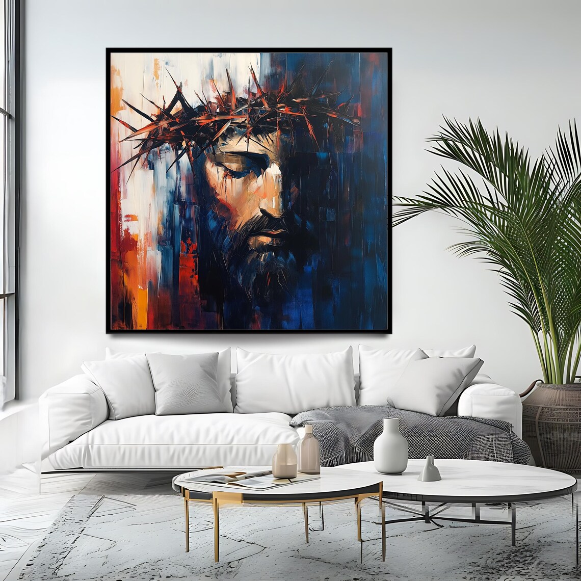 Jesus Crown of Thorns Abstract Christian Art Print - Image 4