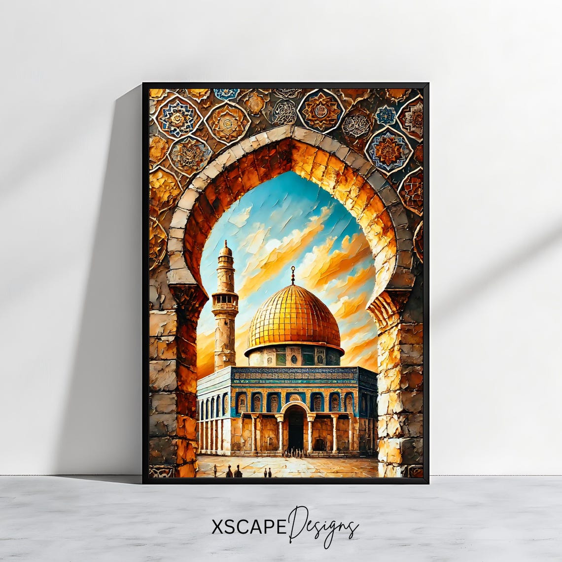 Dome Of The Rock Art Print Jerusalem Islamic Wall Decor Mosque Middle Eastern Architecture Muslim Home Poster