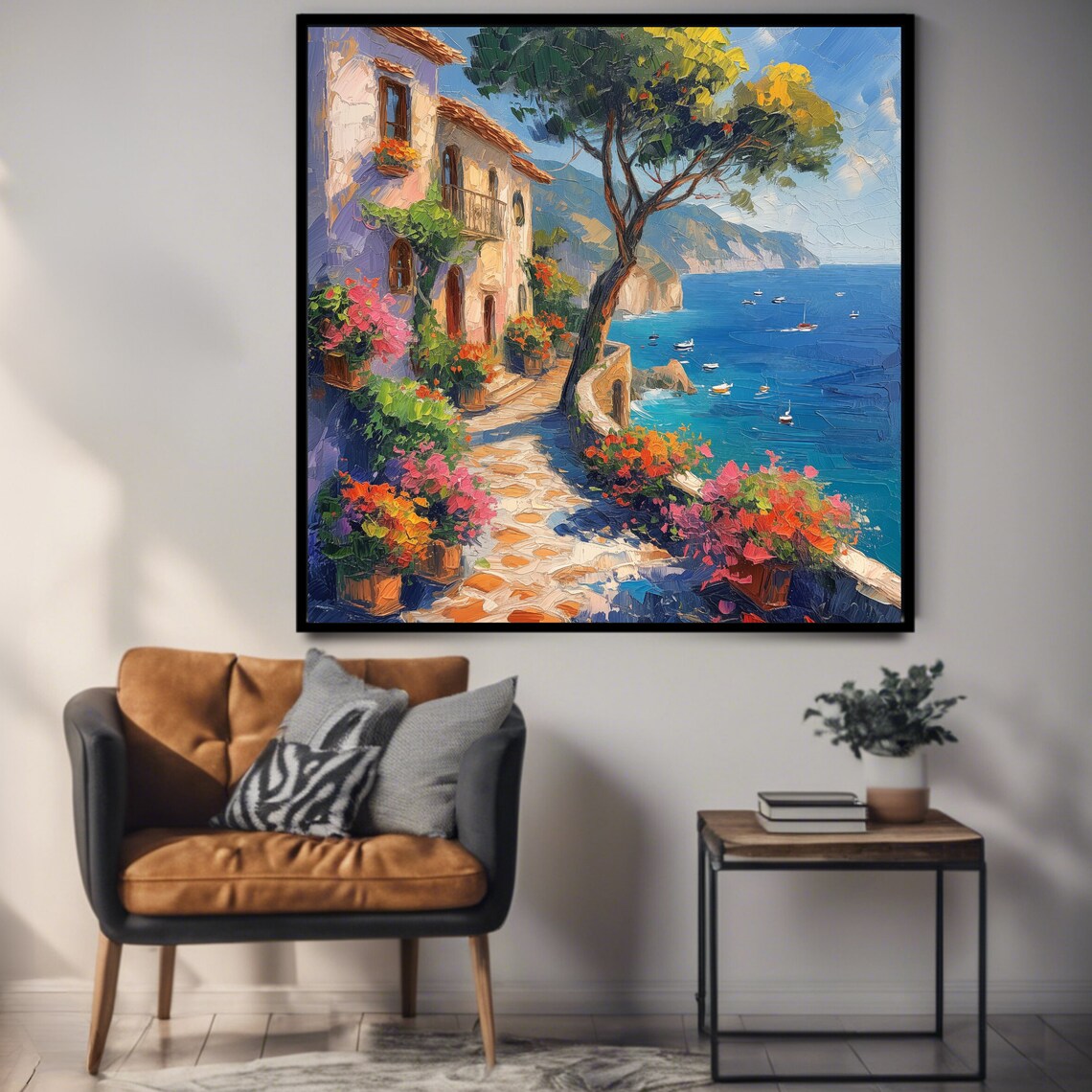 Scenic Mediterranean Seaside View, Coastal Art Print - Image 3